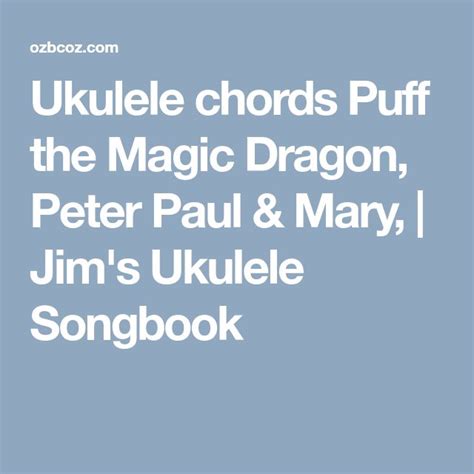 Chords to rouse the magic dragon